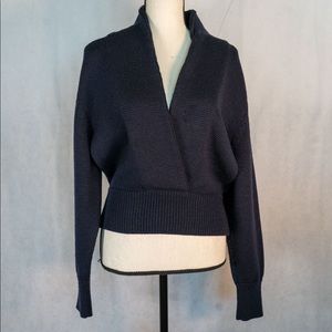 A Plan Application Navy Cropped Sweater
